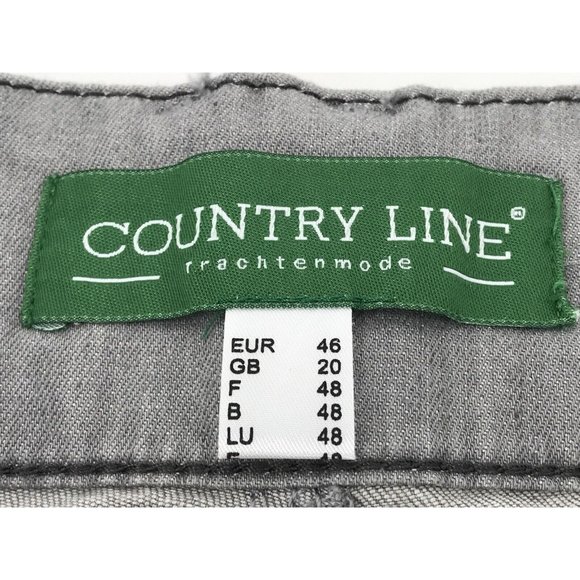 Country Line Trachenmode Pants Womens Size XL Gray Embroidered Austrian German - Picture 14 of 16